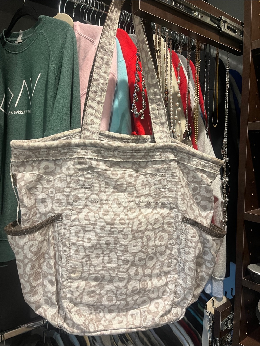 thirty-one Neutral Leopard-Print Tote in Beige and Cream
